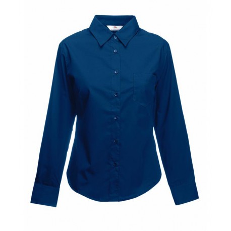 KOSZULA Z POPELINY Z DŁUGIM RĘKAWEM LADY-FIT